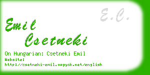 emil csetneki business card